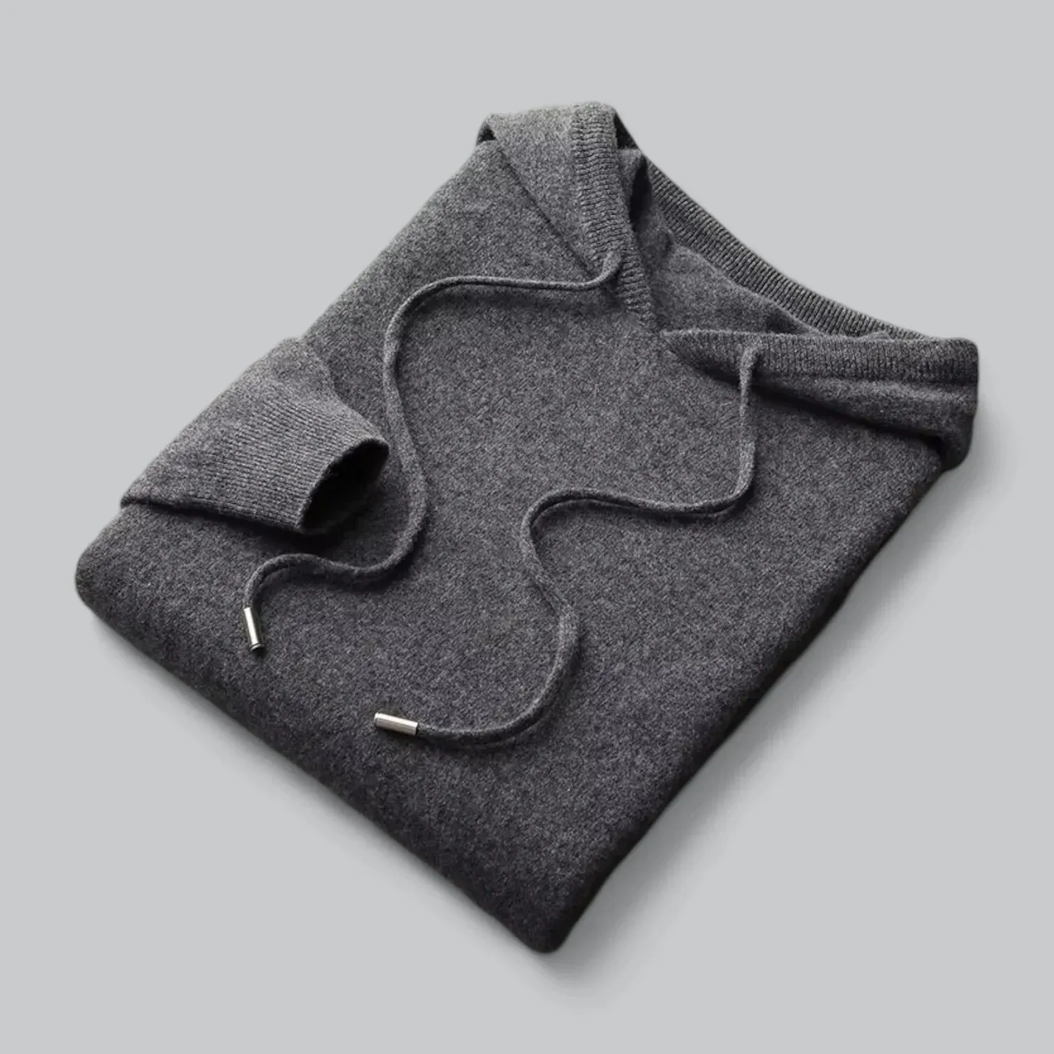 Warm Men's Wool Hoodie with Classic Fit and Clean Design