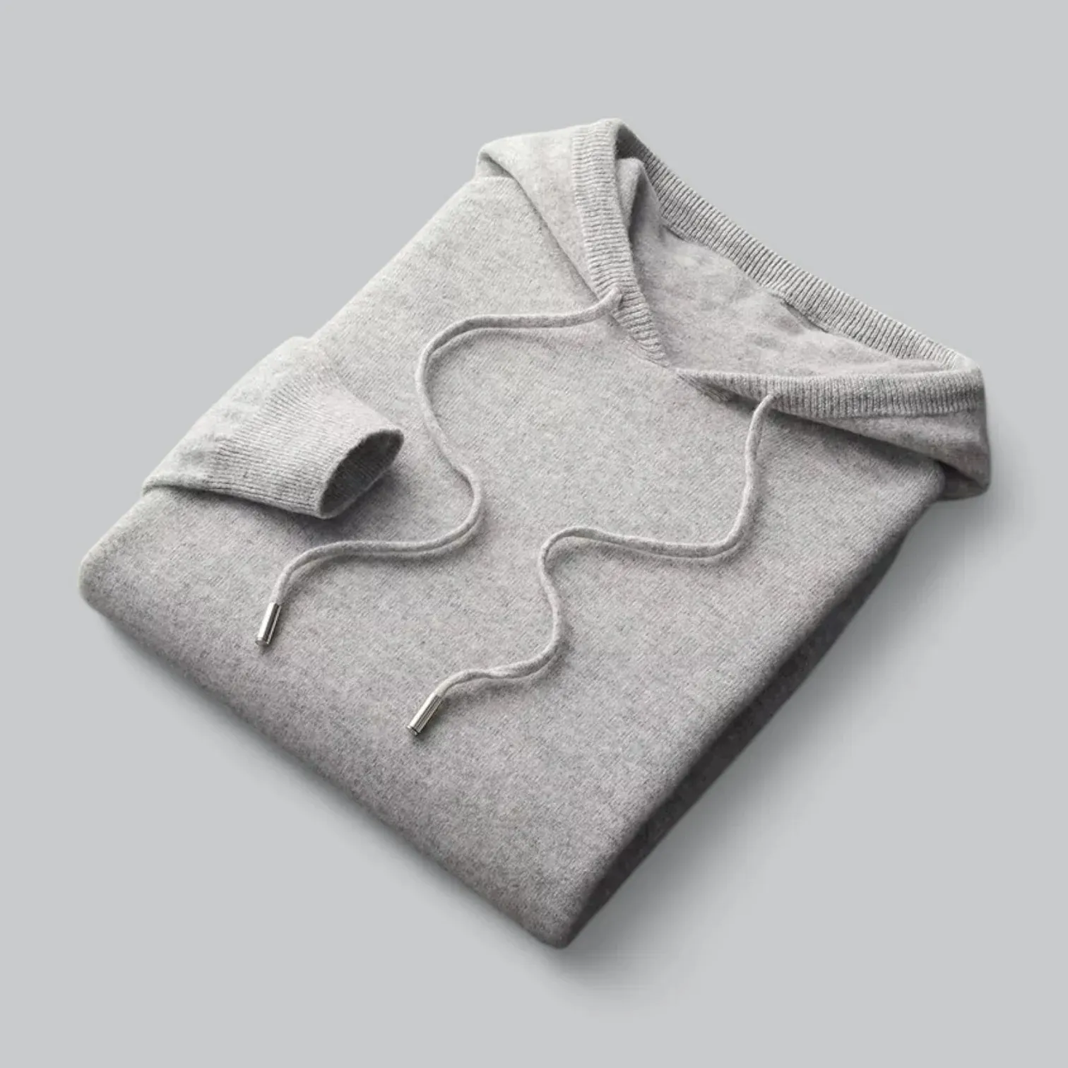 Warm Men's Wool Hoodie with Classic Fit and Clean Design