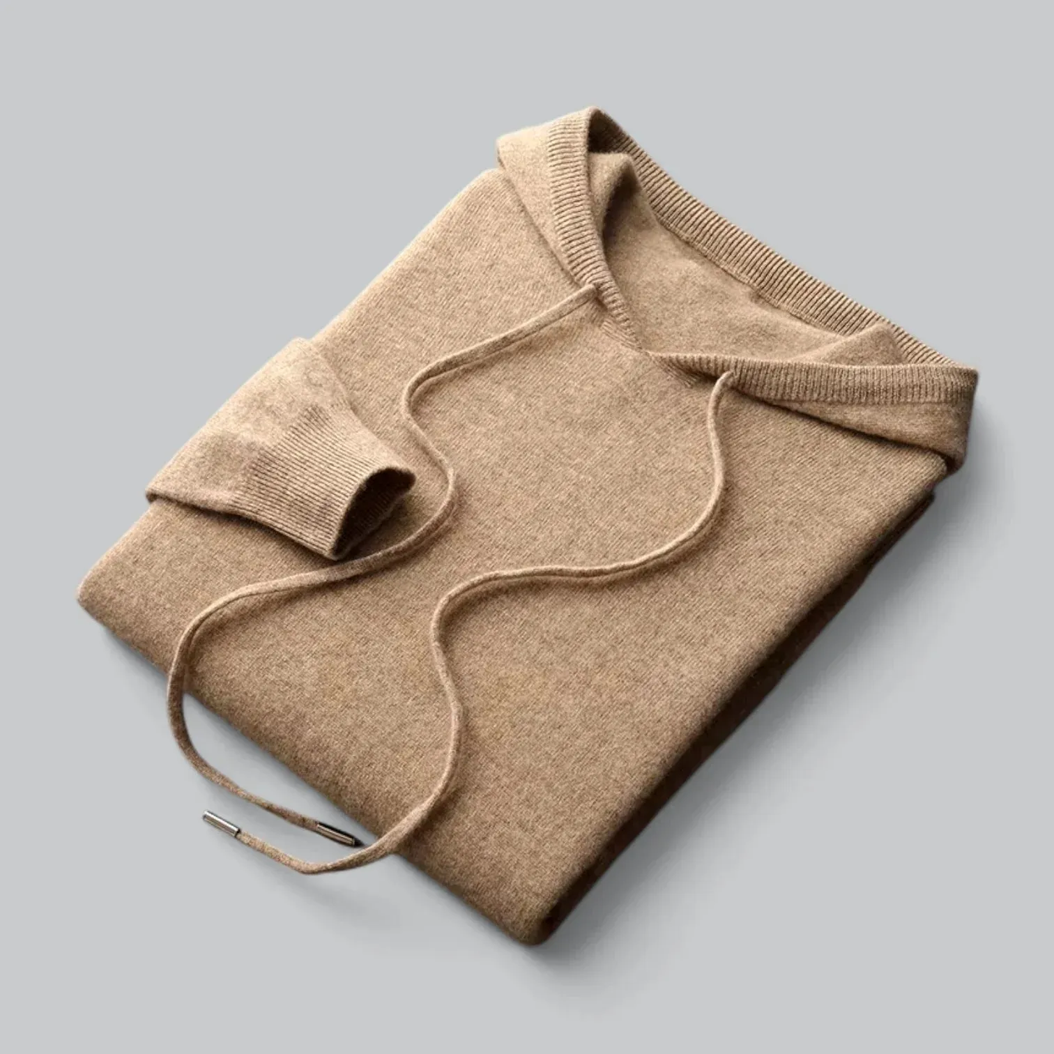 Warm Men's Wool Hoodie with Classic Fit and Clean Design
