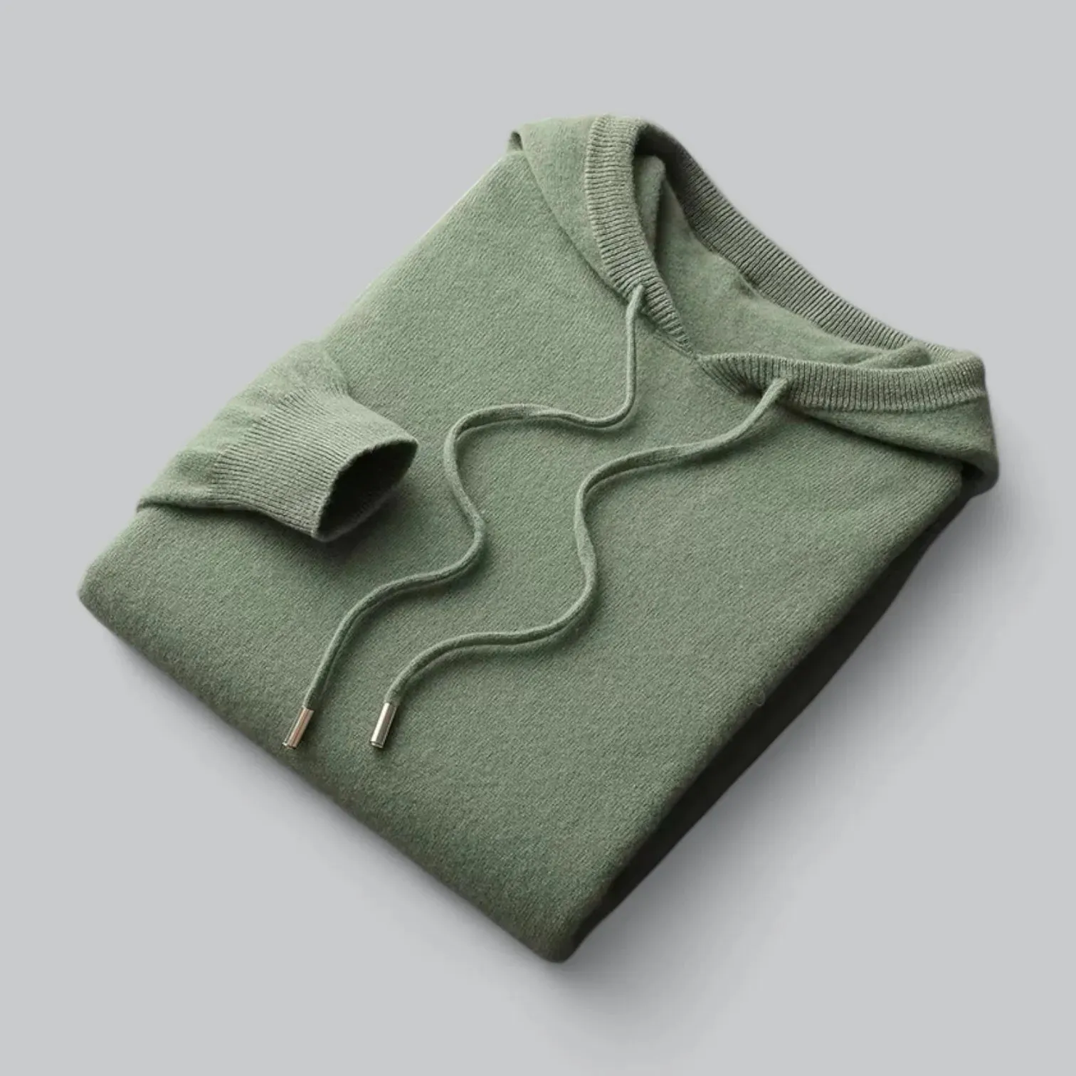 Warm Men's Wool Hoodie with Classic Fit and Clean Design