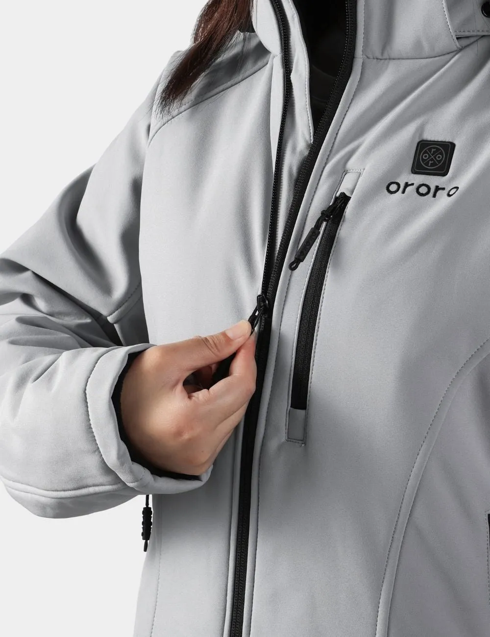 Women's Heated Jacket (4 Heating Zones) - Sharkskin Grey / Black