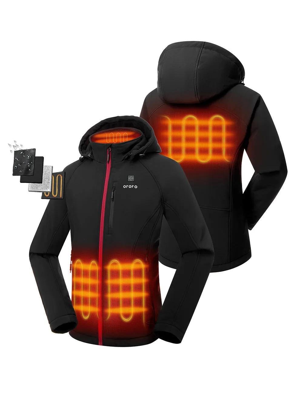 Women's Heated Jacket (4 Heating Zones) - Sharkskin Grey / Black