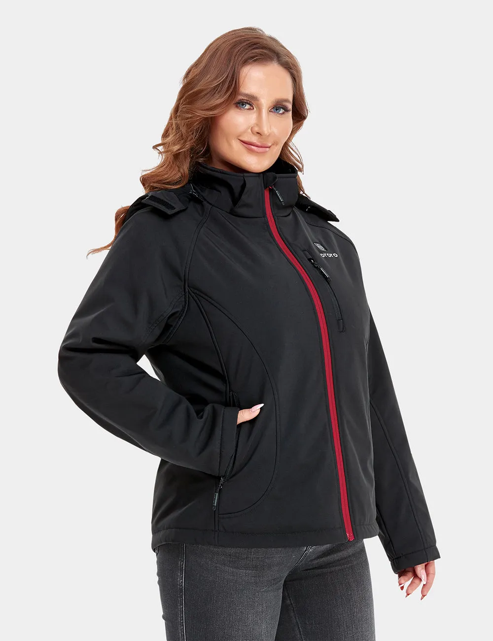 Women's Heated Jacket (4 Heating Zones) - Sharkskin Grey / Black