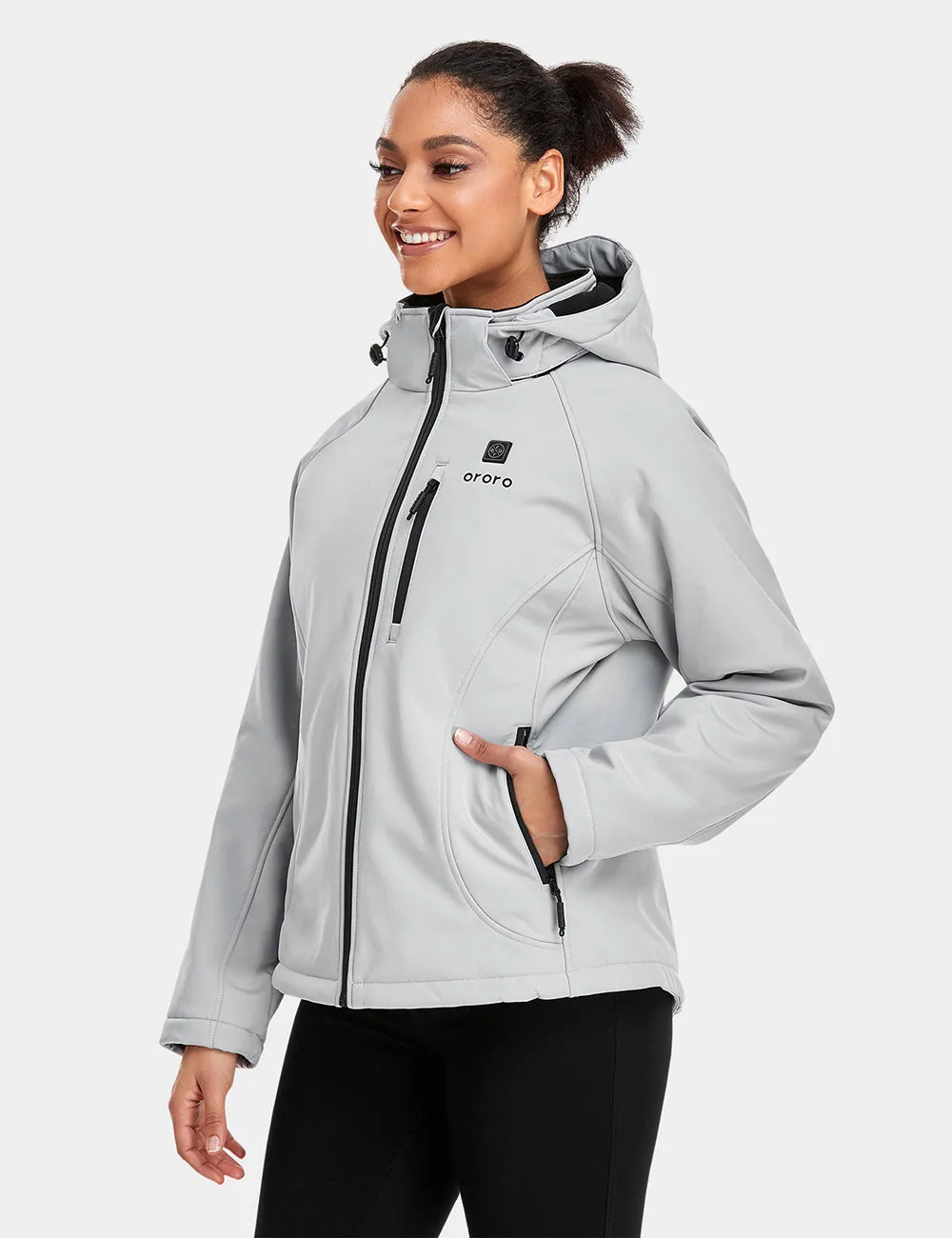 Women's Heated Jacket (4 Heating Zones) - Sharkskin Grey / Black