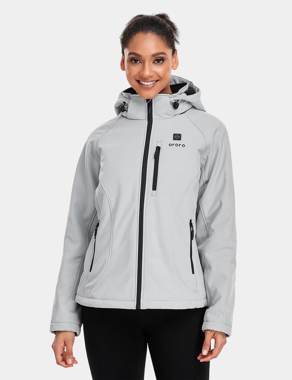 Women's Heated Jacket (4 Heating Zones) - Sharkskin Grey / Black